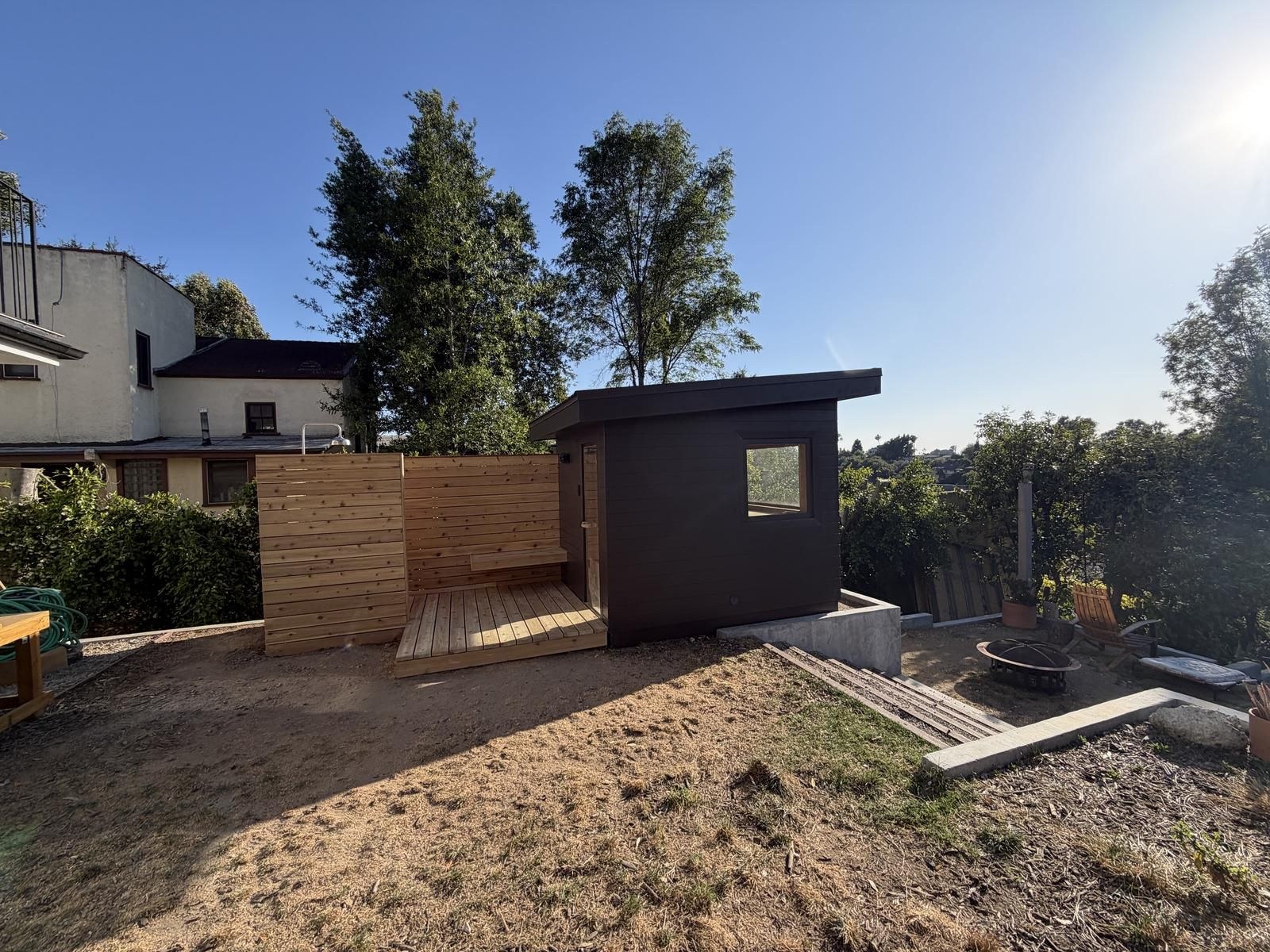Hillside cabin, exterior build in Montclair